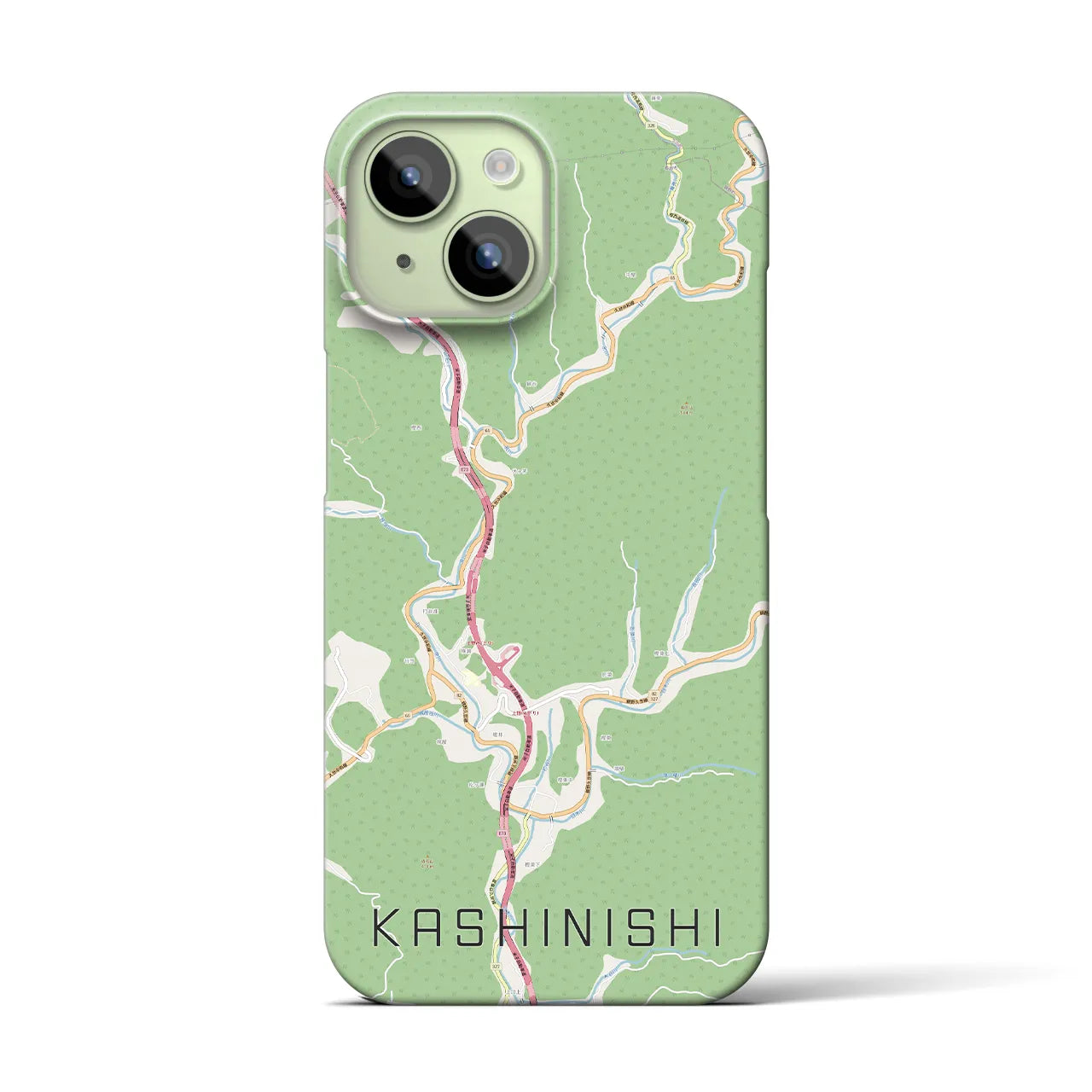 【樫西(岡山県)】地図柄iPhoneケース(バックカバータイプ)