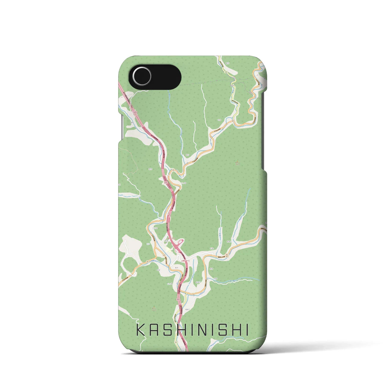【樫西(岡山県)】地図柄iPhoneケース(バックカバータイプ)