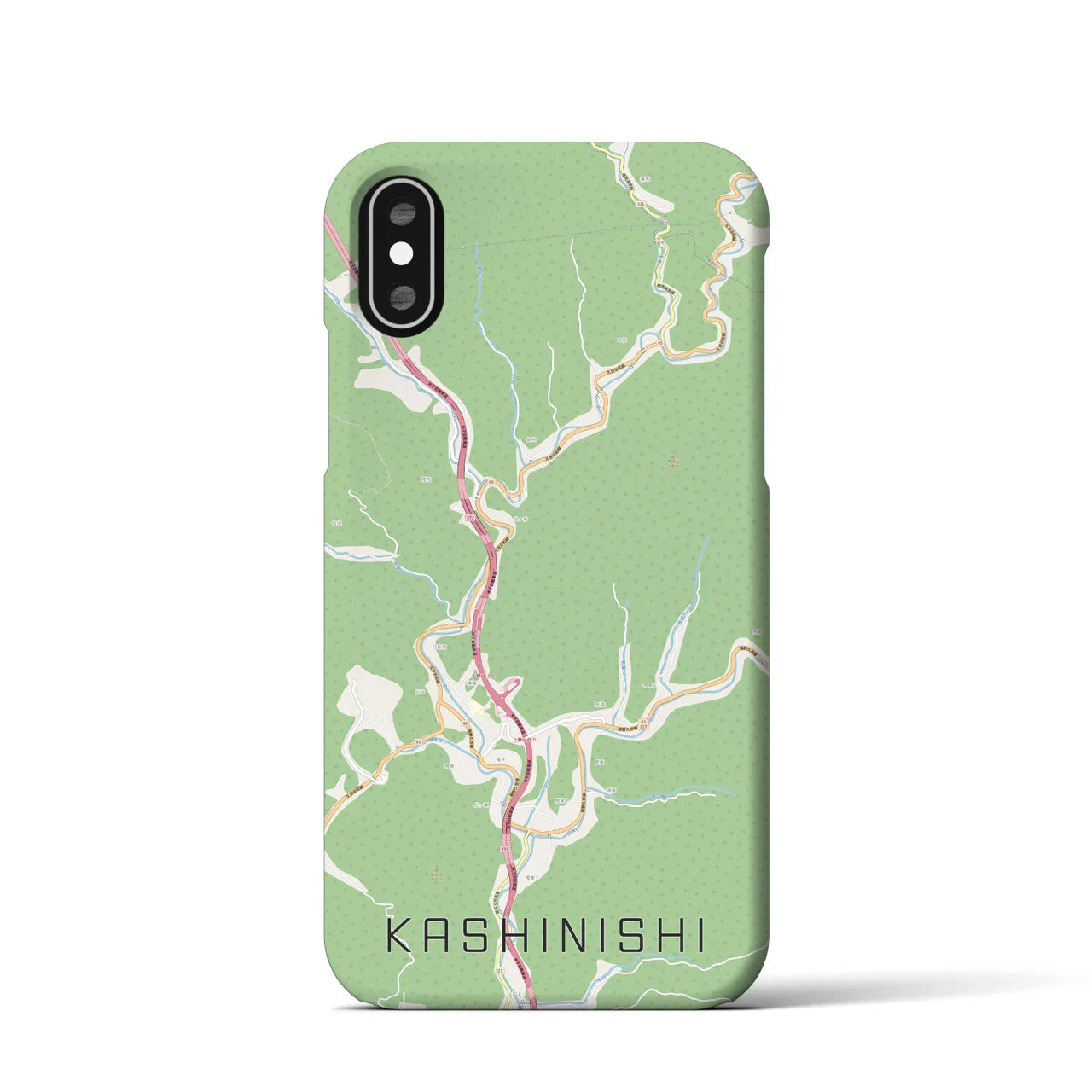 【樫西(岡山県)】地図柄iPhoneケース(バックカバータイプ)
