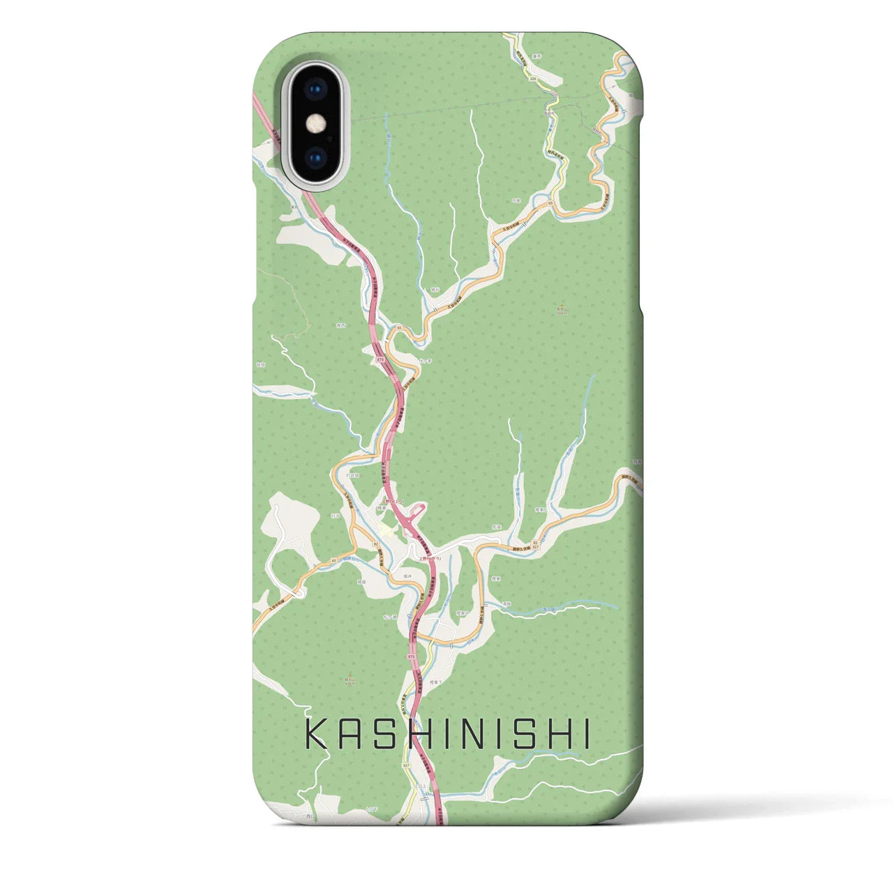 【樫西(岡山県)】地図柄iPhoneケース(バックカバータイプ)