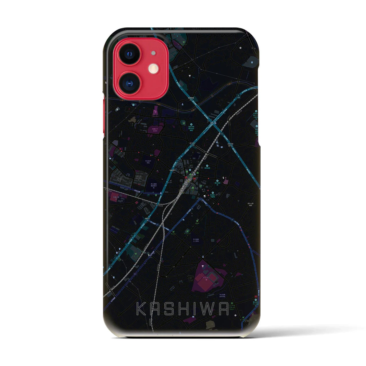 【柏(千葉県)】地図柄iPhoneケース(バックカバータイプ)