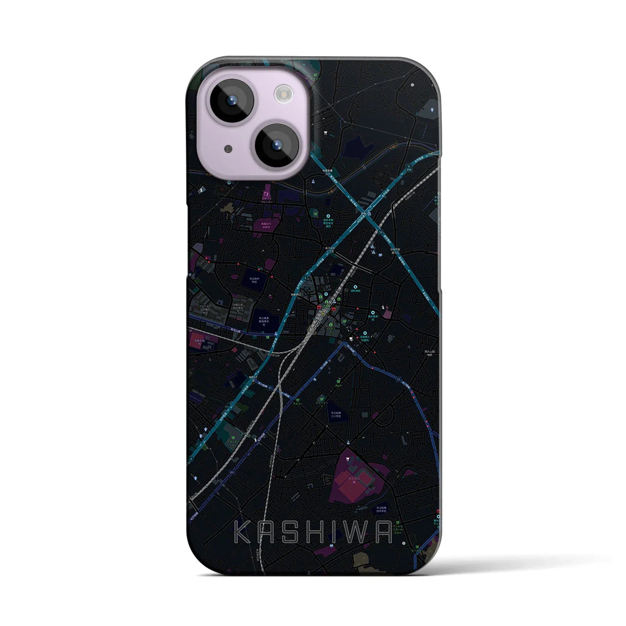 【柏(千葉県)】地図柄iPhoneケース(バックカバータイプ)