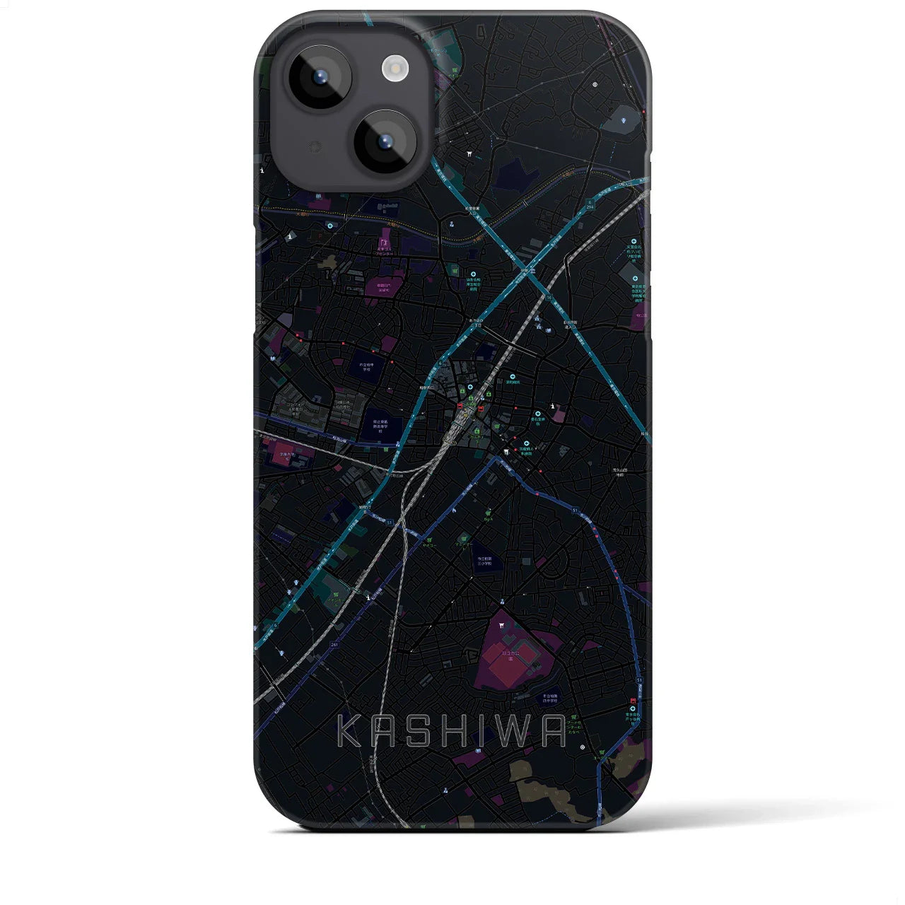 【柏(千葉県)】地図柄iPhoneケース(バックカバータイプ)