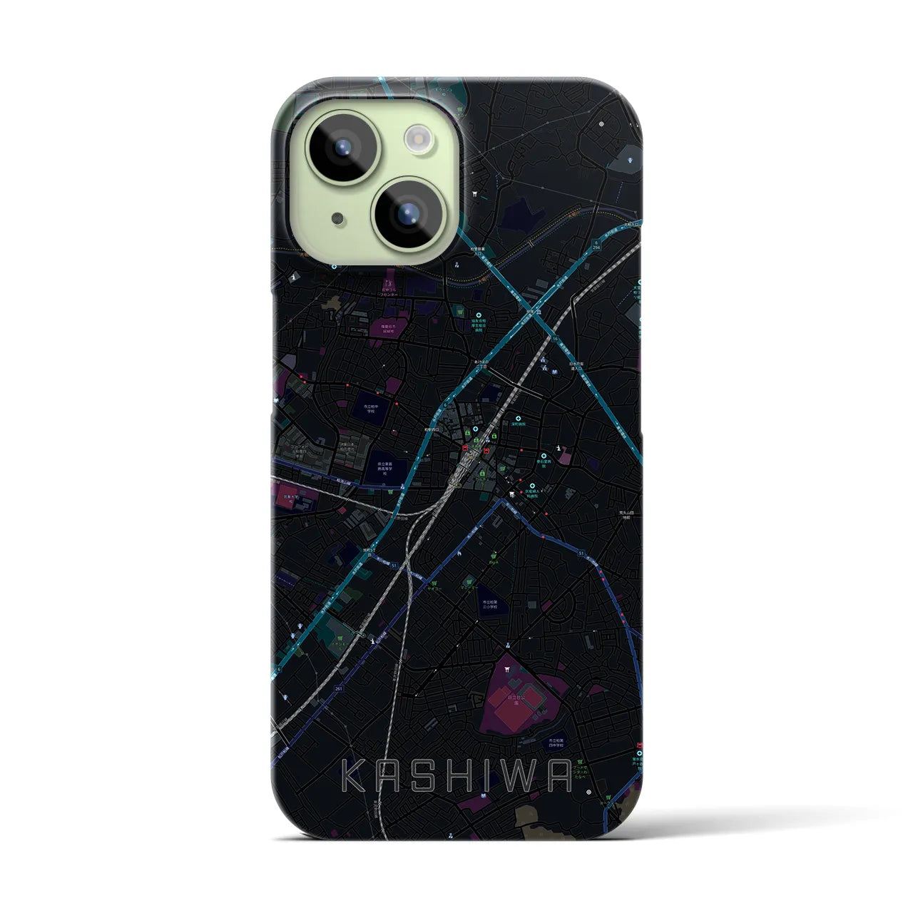 【柏(千葉県)】地図柄iPhoneケース(バックカバータイプ)