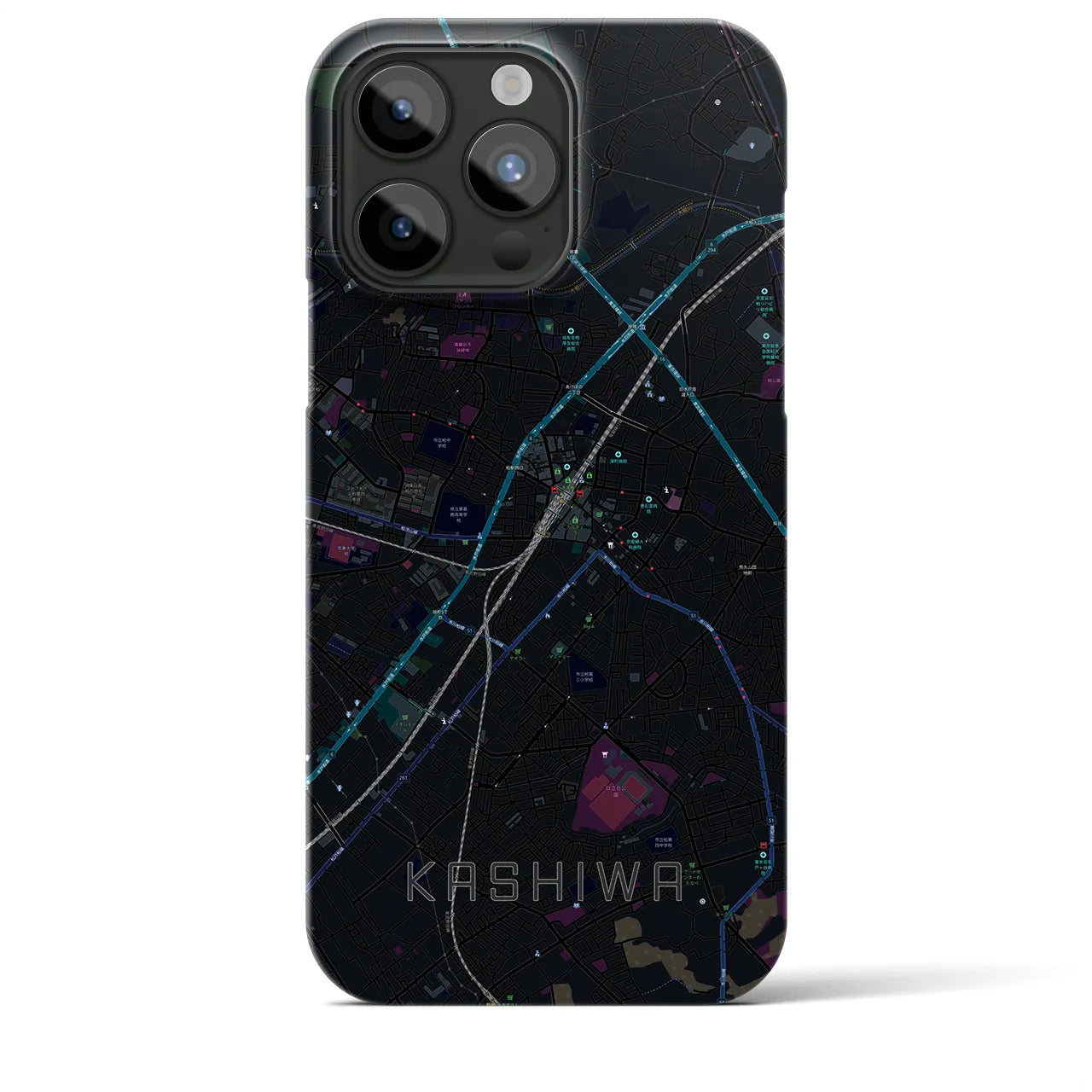 【柏(千葉県)】地図柄iPhoneケース(バックカバータイプ)