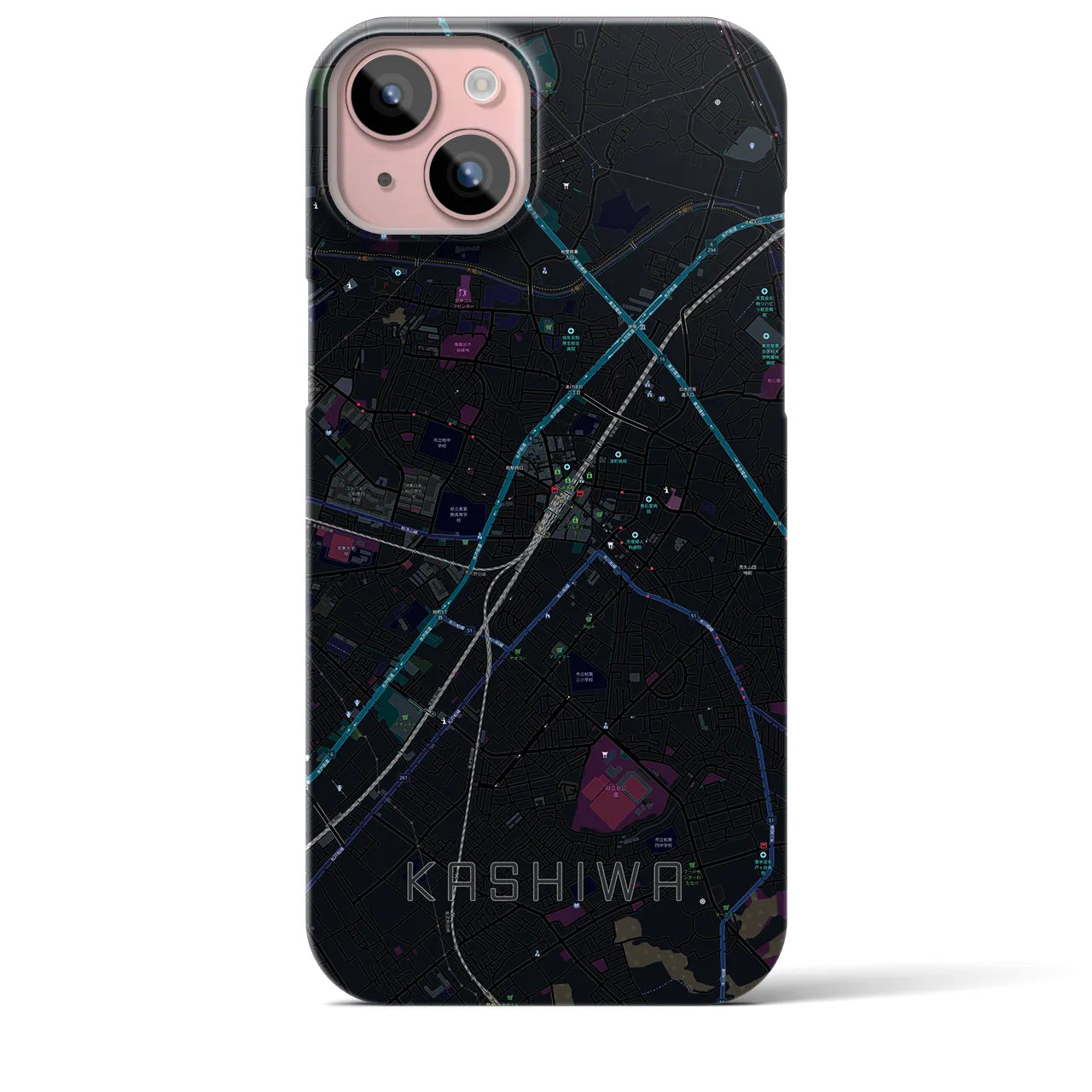 【柏(千葉県)】地図柄iPhoneケース(バックカバータイプ)