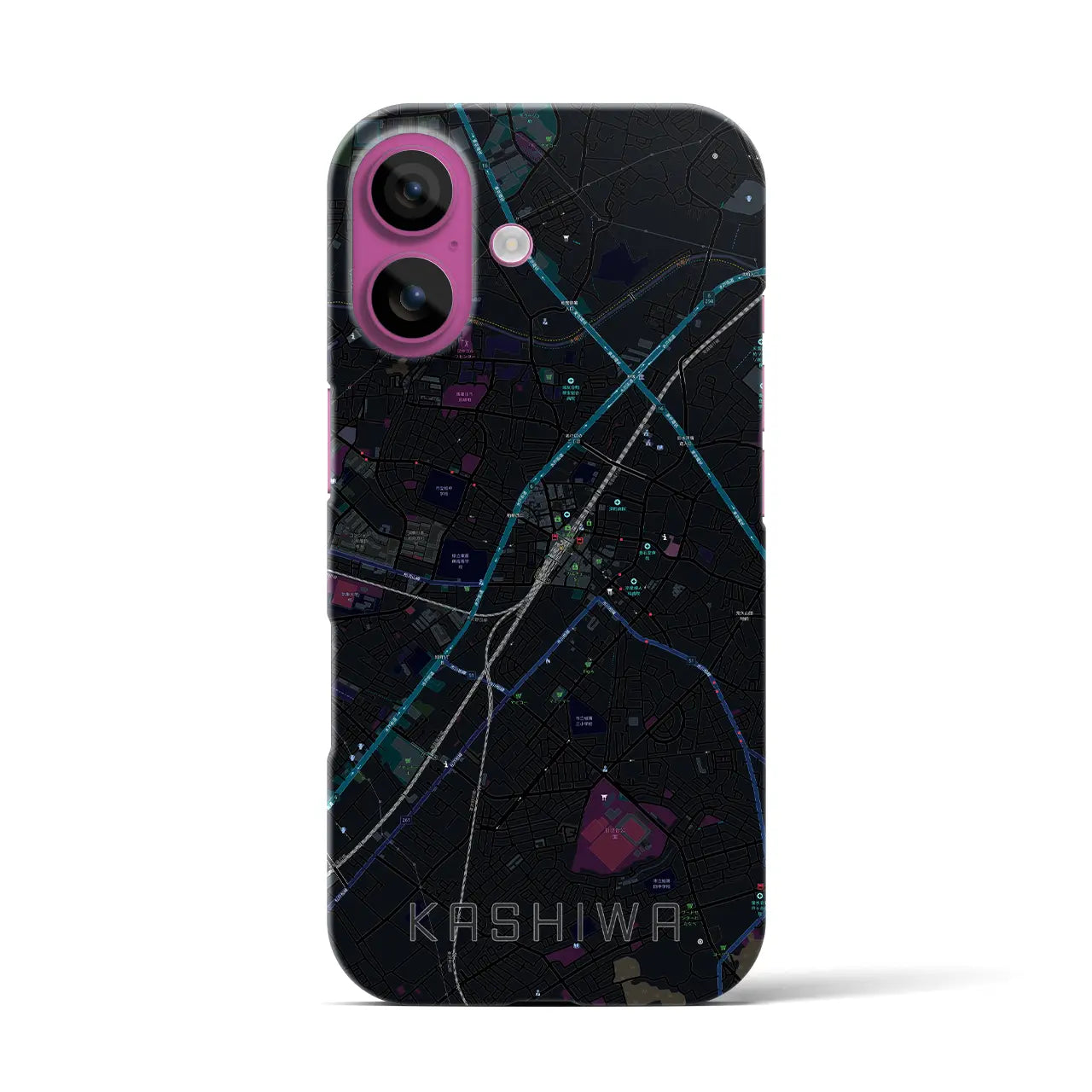【柏(千葉県)】地図柄iPhoneケース(バックカバータイプ)