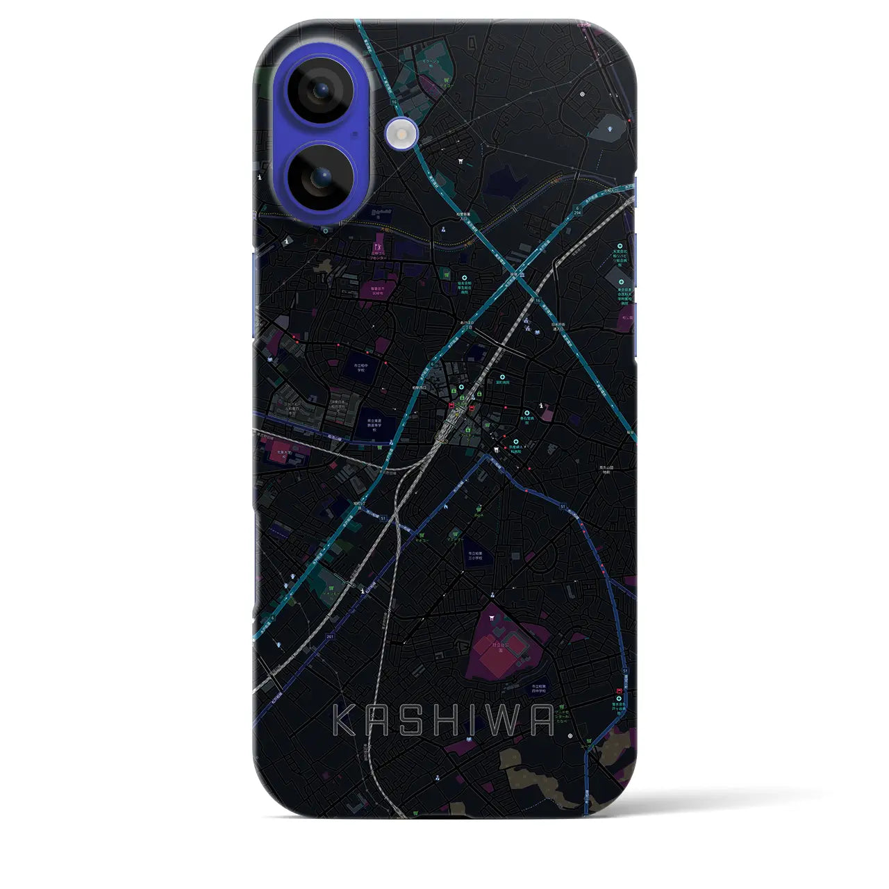 【柏(千葉県)】地図柄iPhoneケース(バックカバータイプ)