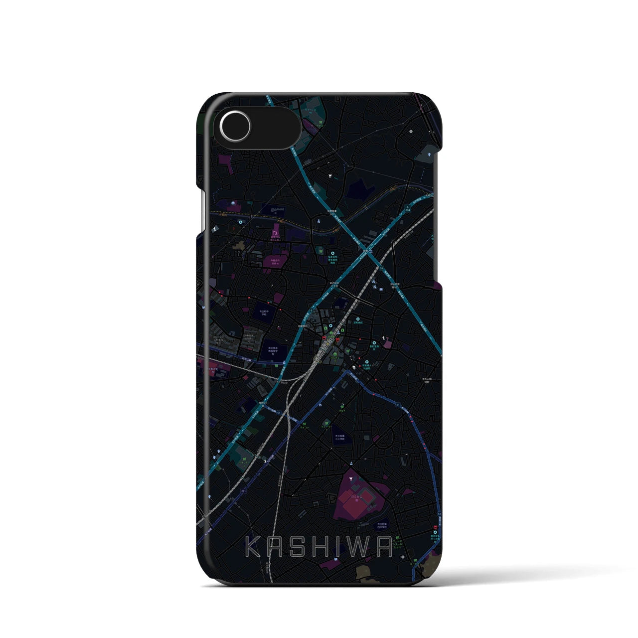 【柏(千葉県)】地図柄iPhoneケース(バックカバータイプ)