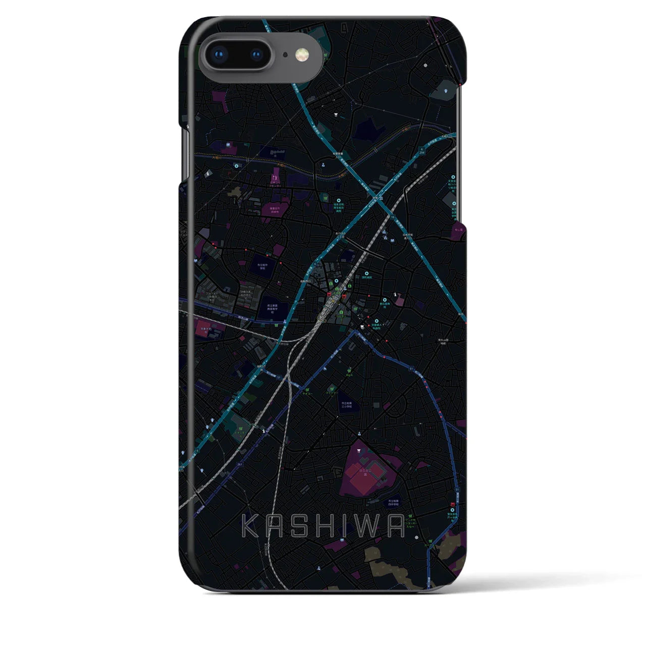 【柏(千葉県)】地図柄iPhoneケース(バックカバータイプ)
