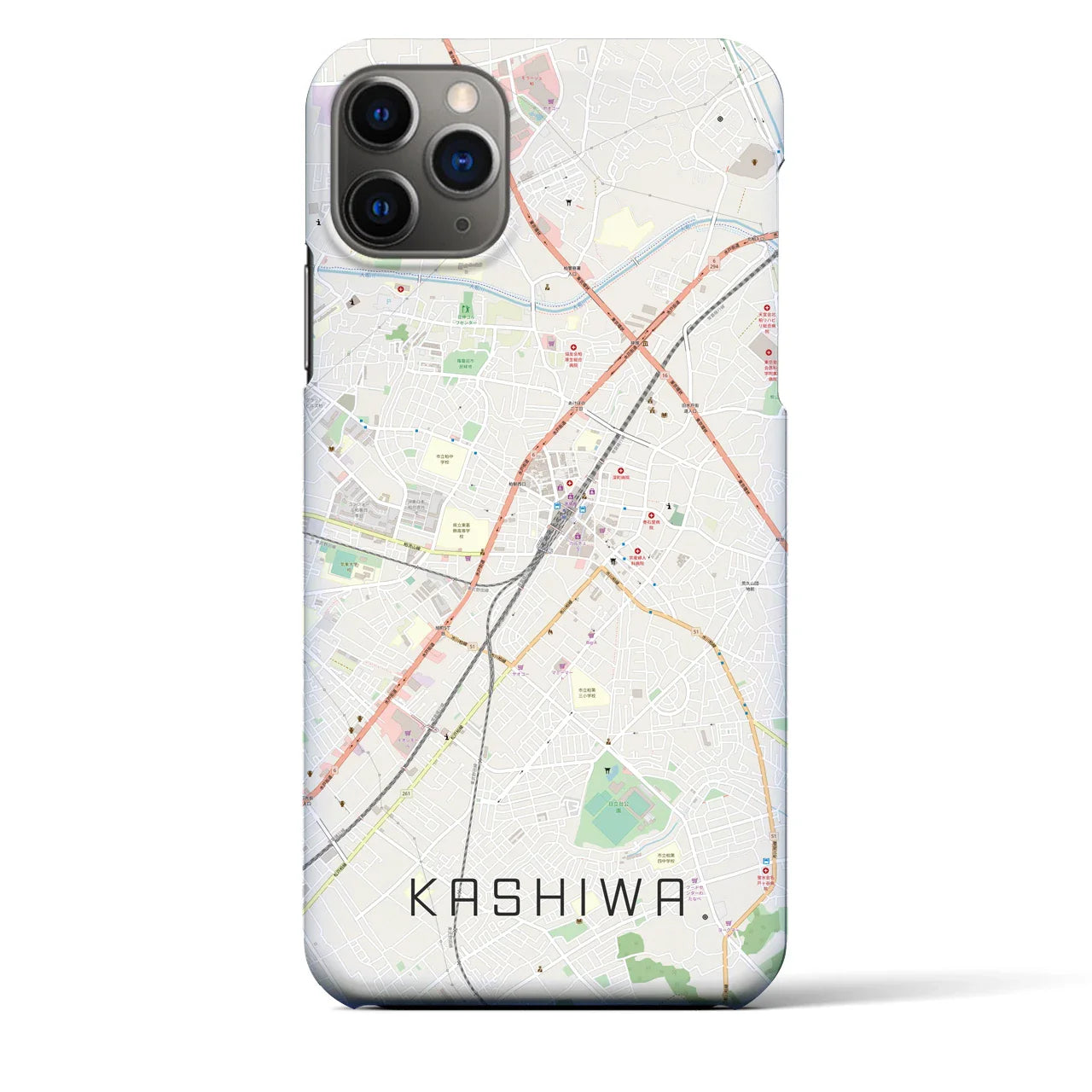 【柏(千葉県)】地図柄iPhoneケース(バックカバータイプ)