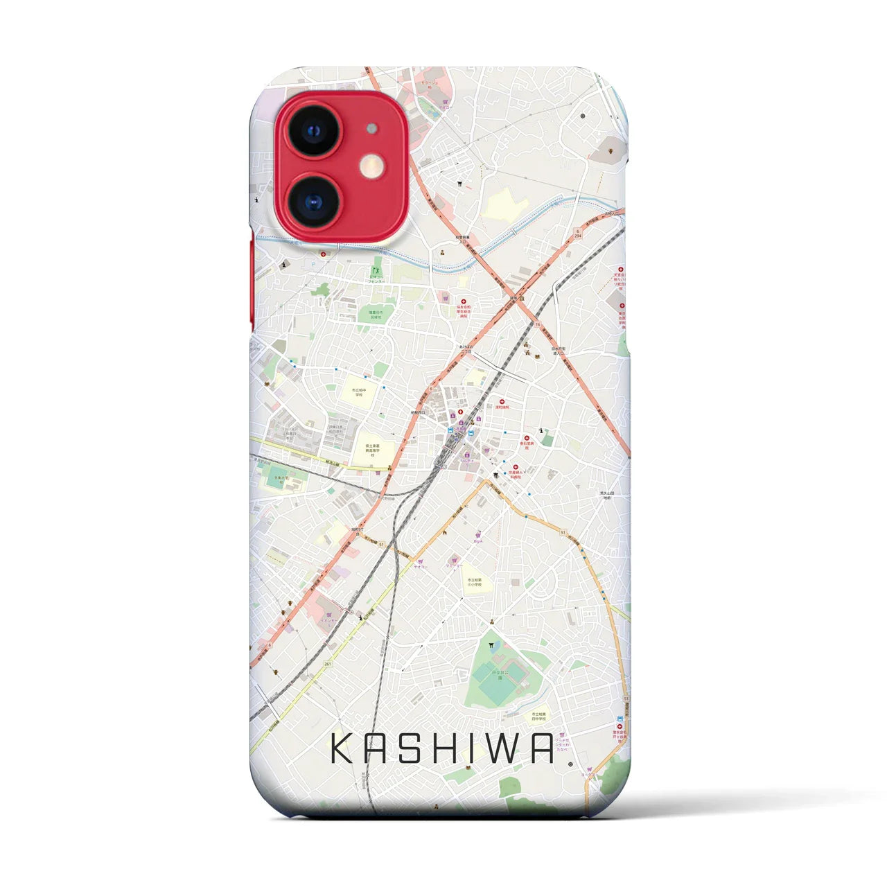 【柏(千葉県)】地図柄iPhoneケース(バックカバータイプ)