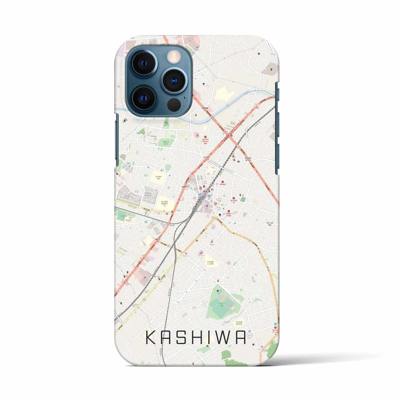 【柏(千葉県)】地図柄iPhoneケース(バックカバータイプ)