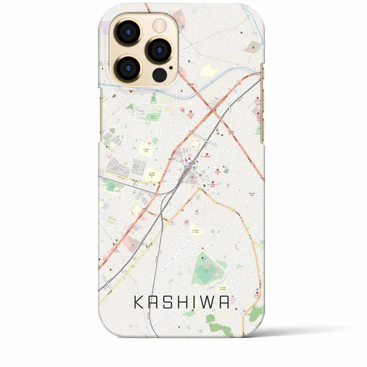 【柏(千葉県)】地図柄iPhoneケース(バックカバータイプ)