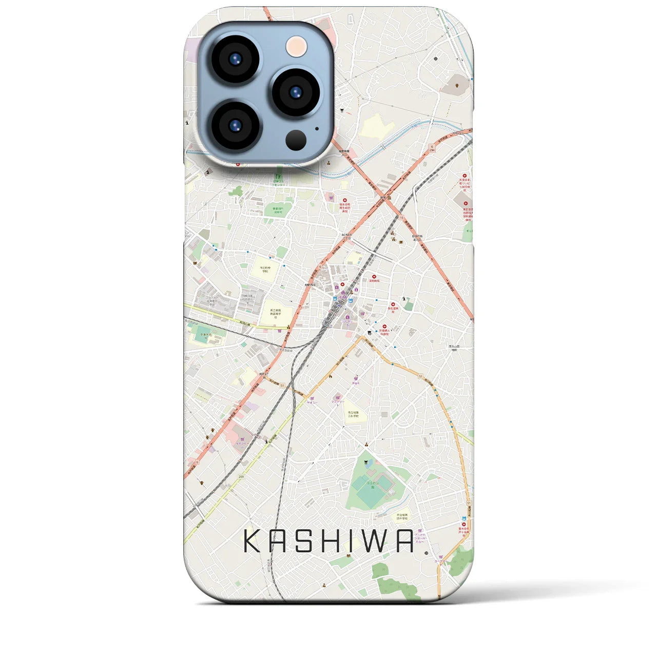 【柏(千葉県)】地図柄iPhoneケース(バックカバータイプ)