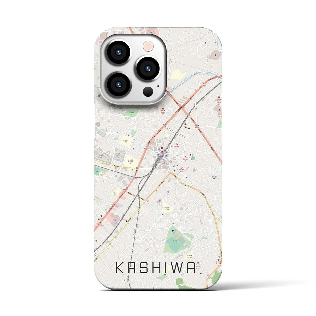 【柏(千葉県)】地図柄iPhoneケース(バックカバータイプ)