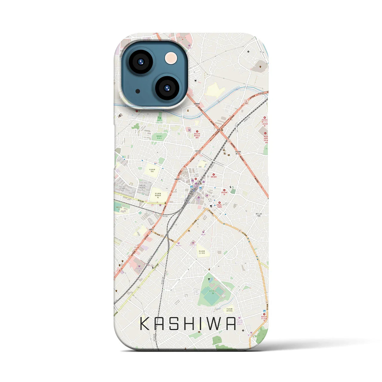 【柏(千葉県)】地図柄iPhoneケース(バックカバータイプ)