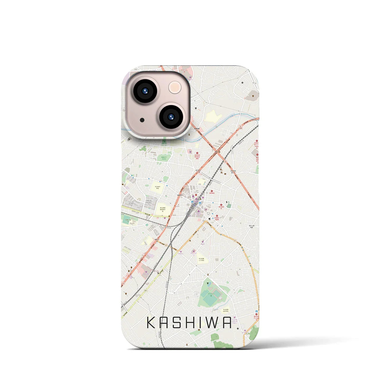 【柏(千葉県)】地図柄iPhoneケース(バックカバータイプ)