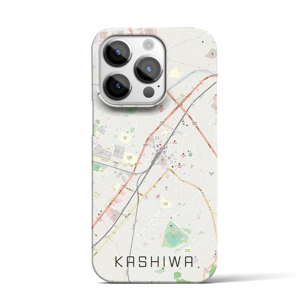 【柏(千葉県)】地図柄iPhoneケース(バックカバータイプ)