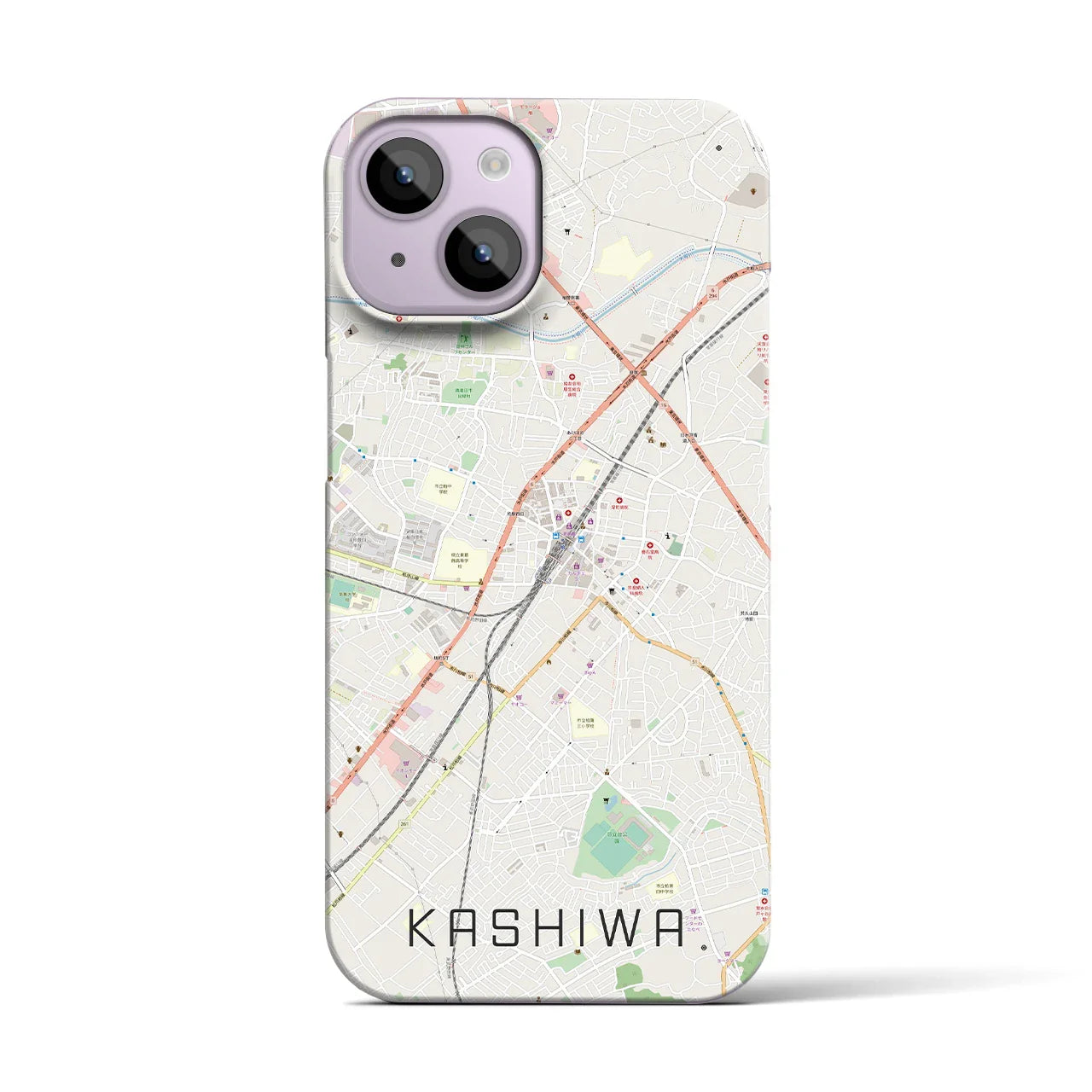 【柏(千葉県)】地図柄iPhoneケース(バックカバータイプ)
