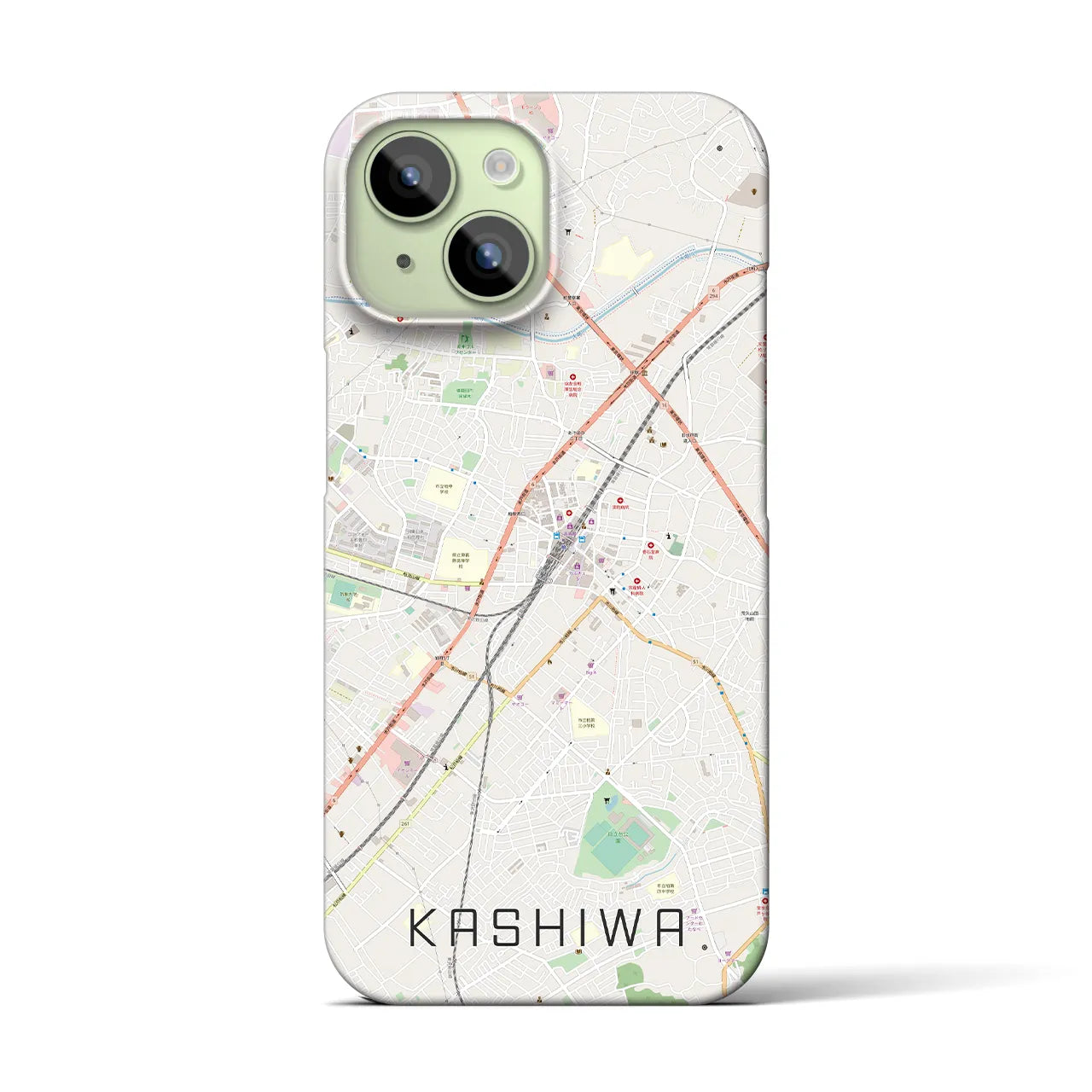 【柏(千葉県)】地図柄iPhoneケース(バックカバータイプ)