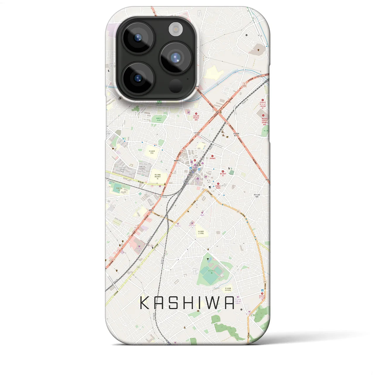 【柏(千葉県)】地図柄iPhoneケース(バックカバータイプ)