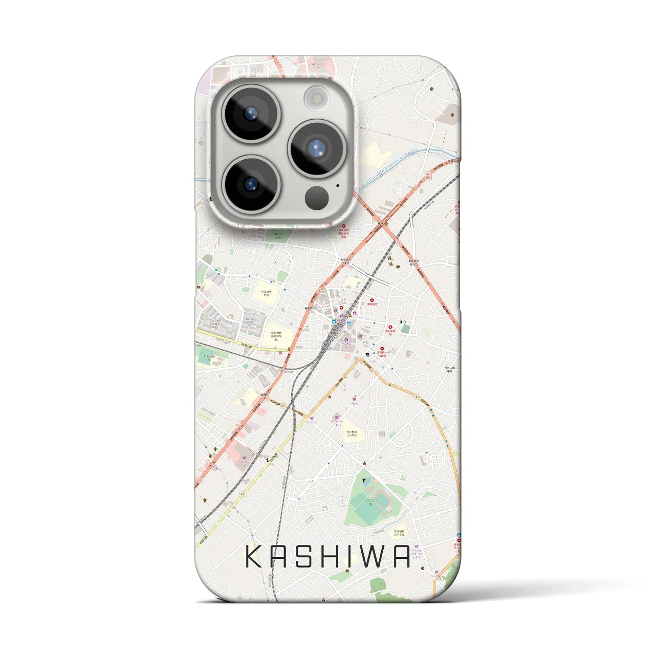 【柏(千葉県)】地図柄iPhoneケース(バックカバータイプ)
