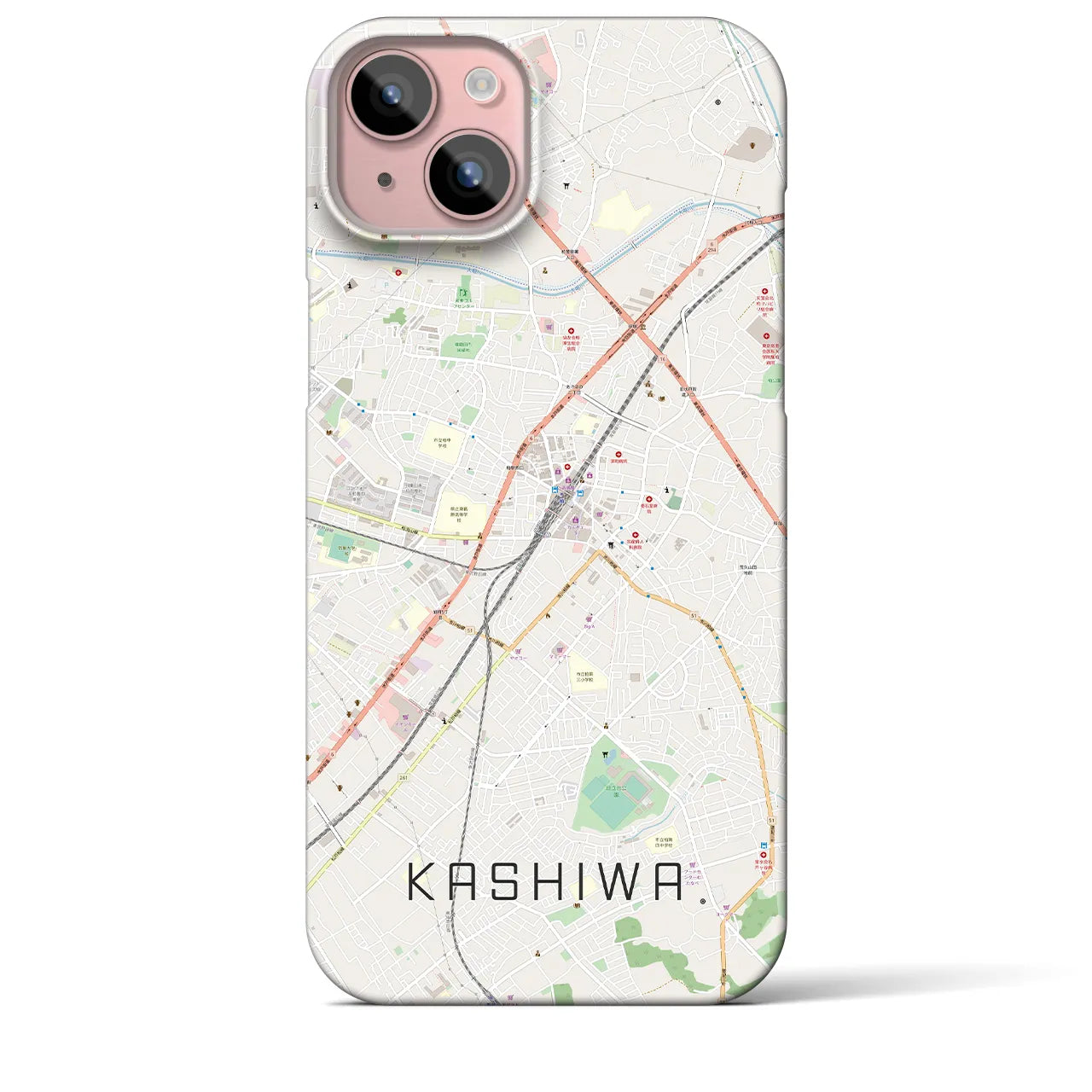 【柏(千葉県)】地図柄iPhoneケース(バックカバータイプ)