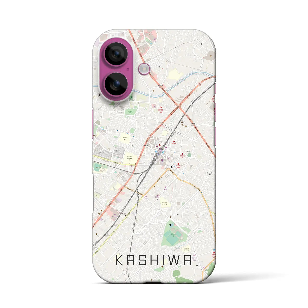 【柏(千葉県)】地図柄iPhoneケース(バックカバータイプ)