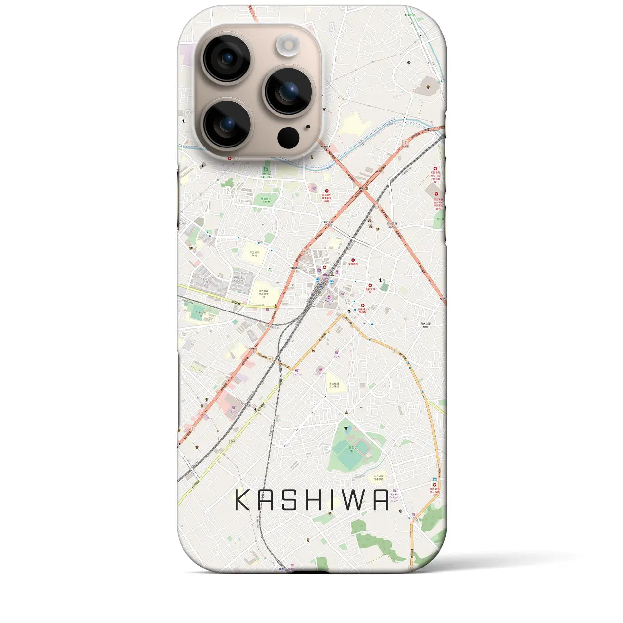 【柏(千葉県)】地図柄iPhoneケース(バックカバータイプ)