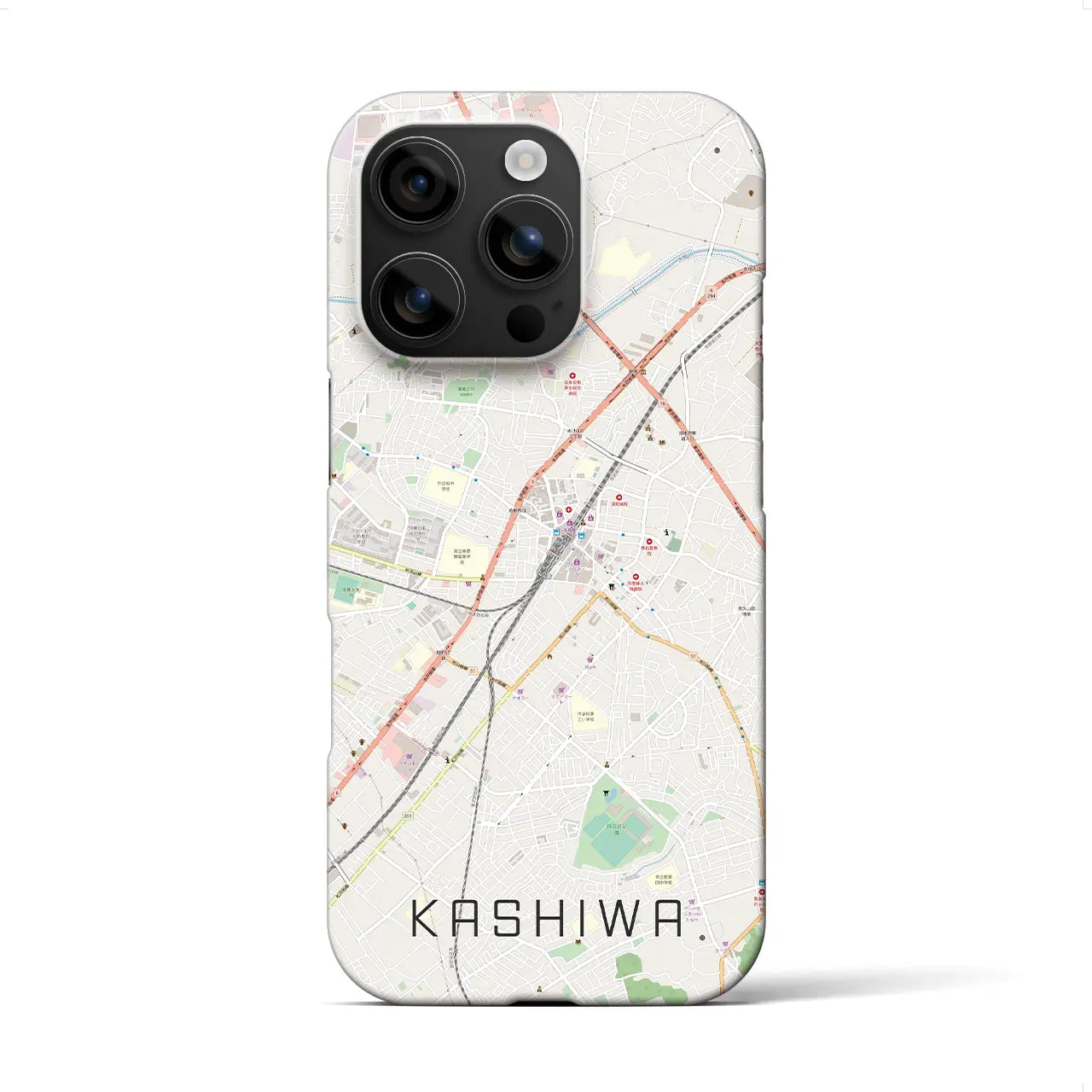 【柏(千葉県)】地図柄iPhoneケース(バックカバータイプ)
