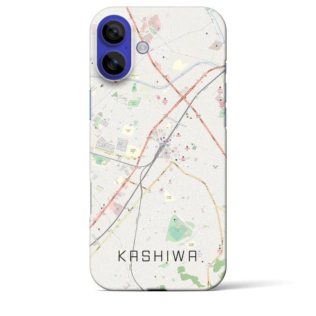 【柏(千葉県)】地図柄iPhoneケース(バックカバータイプ)ナチュラル・iPhone 16 Pro Max 用