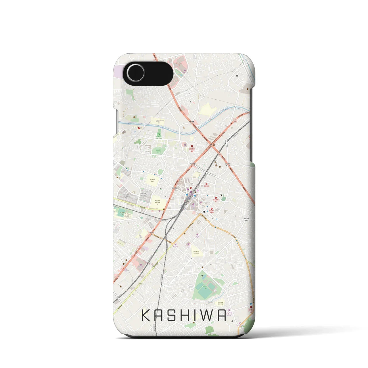 【柏(千葉県)】地図柄iPhoneケース(バックカバータイプ)