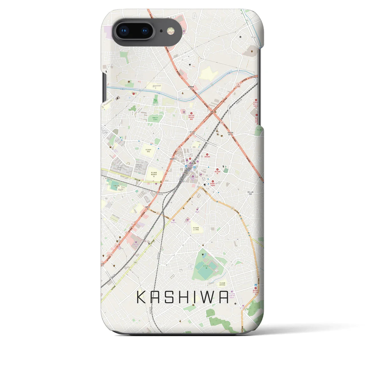 【柏(千葉県)】地図柄iPhoneケース(バックカバータイプ)