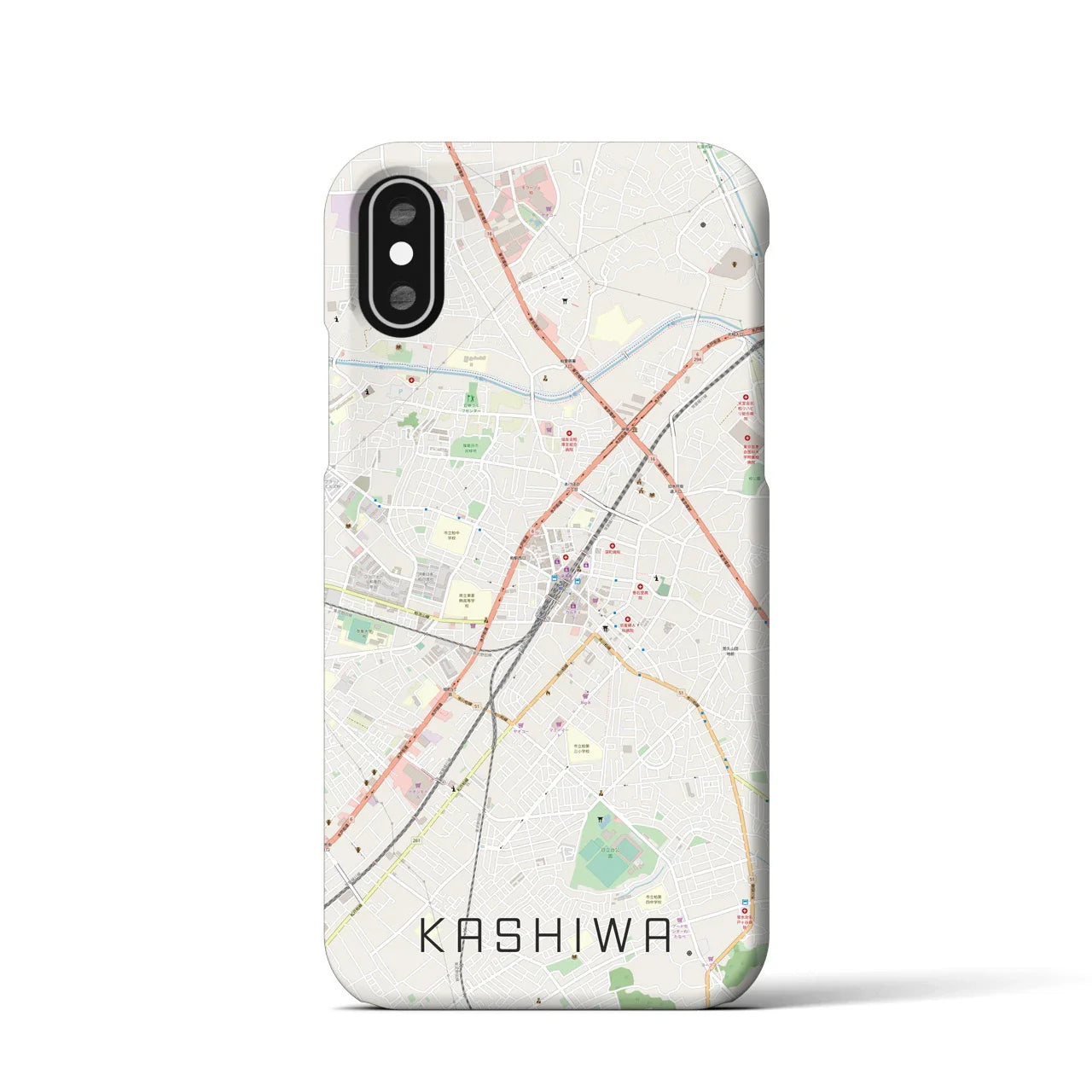 【柏(千葉県)】地図柄iPhoneケース(バックカバータイプ)