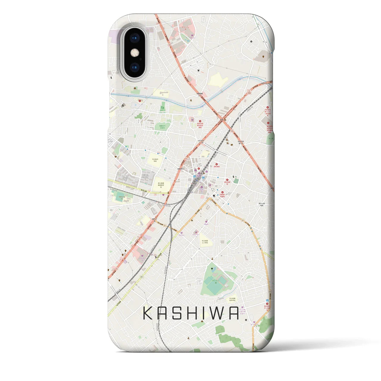 【柏(千葉県)】地図柄iPhoneケース(バックカバータイプ)