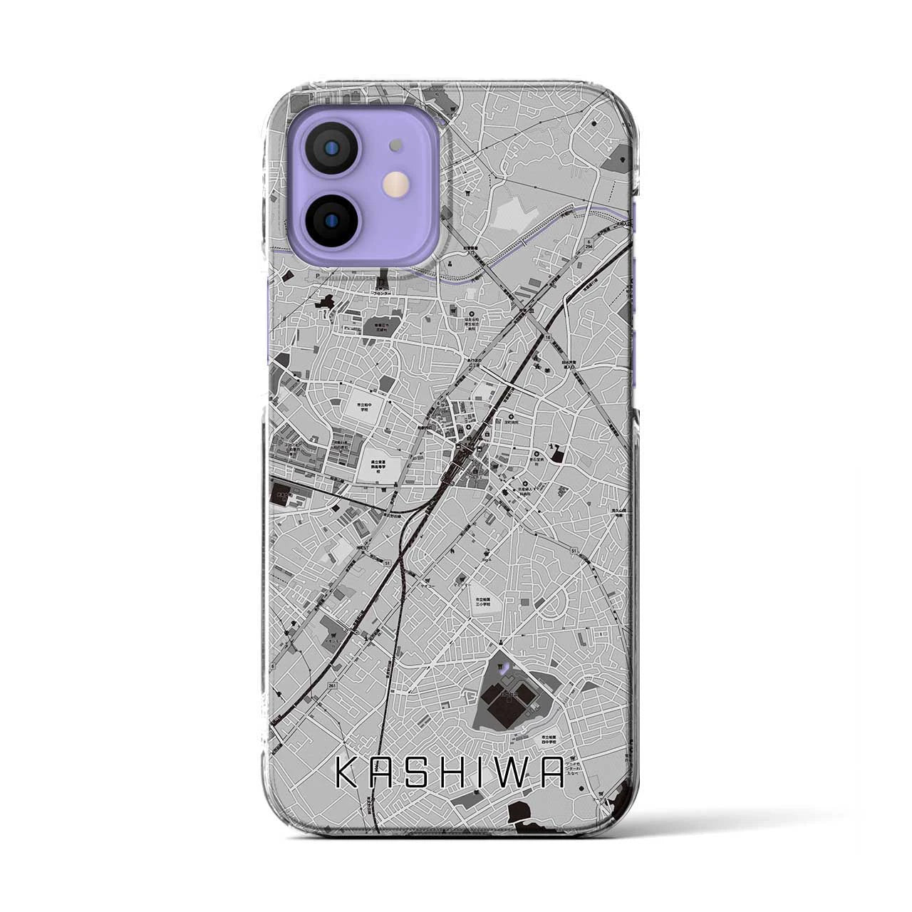 【柏(千葉県)】地図柄iPhoneケース(クリアタイプ)