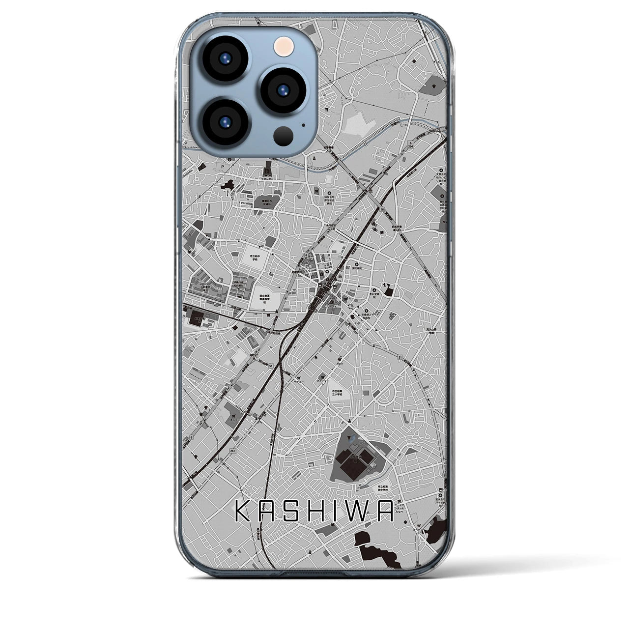 【柏(千葉県)】地図柄iPhoneケース(クリアタイプ)
