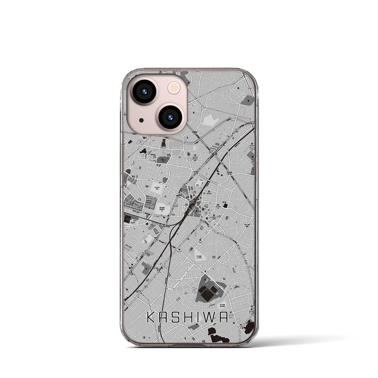 【柏(千葉県)】地図柄iPhoneケース(クリアタイプ)