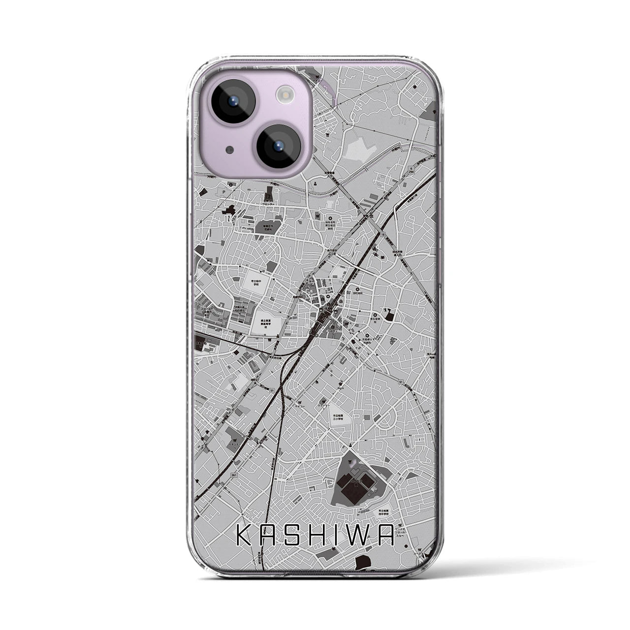 【柏(千葉県)】地図柄iPhoneケース(クリアタイプ)