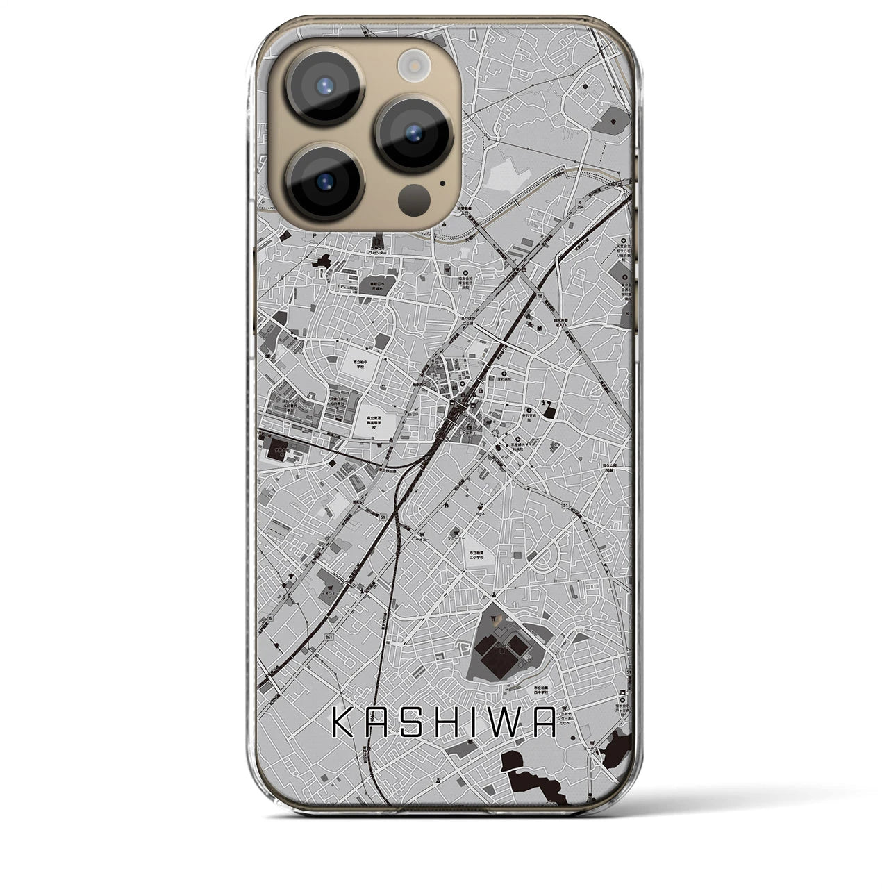 【柏(千葉県)】地図柄iPhoneケース(クリアタイプ)