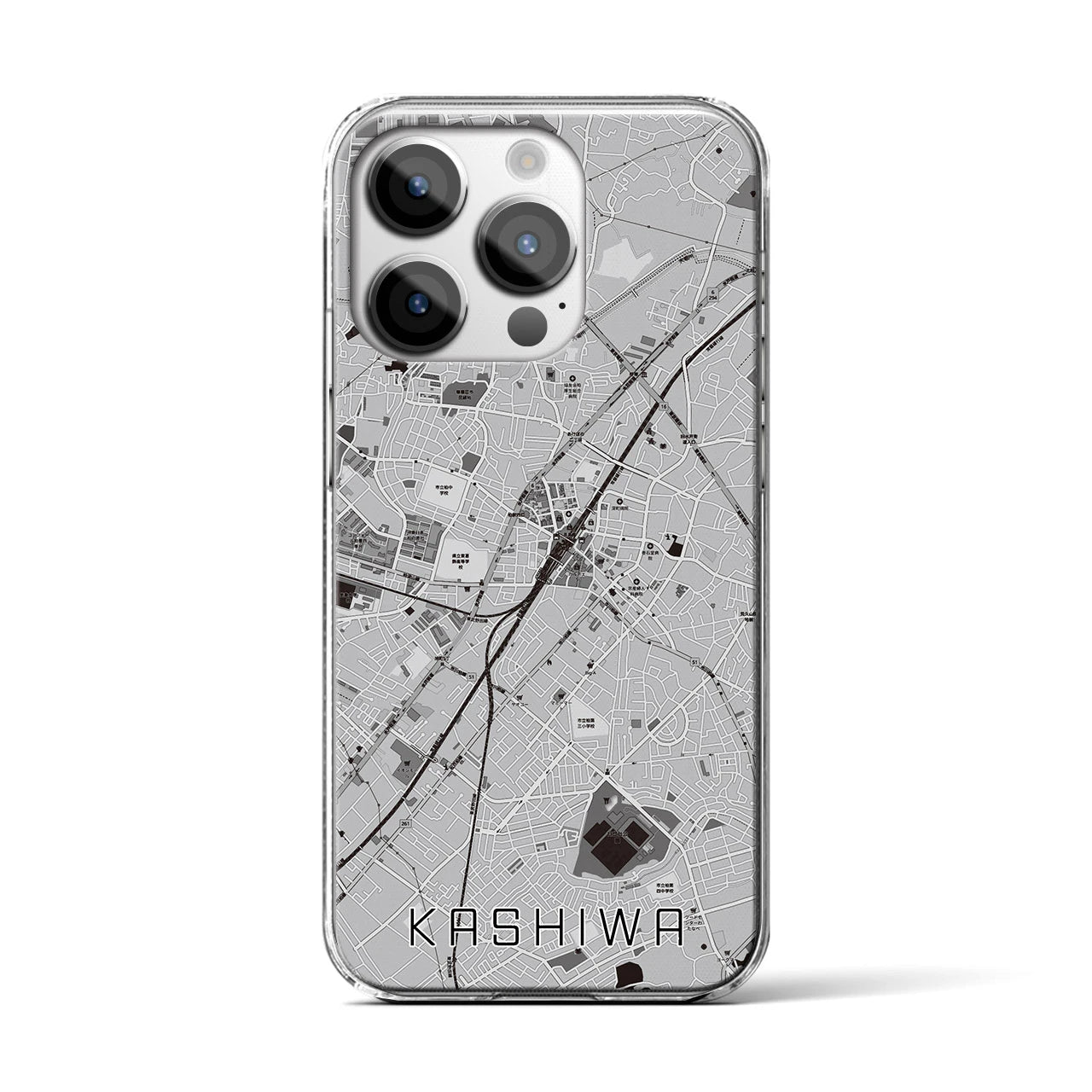 【柏(千葉県)】地図柄iPhoneケース(クリアタイプ)