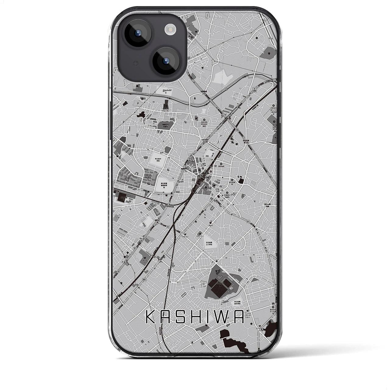 【柏(千葉県)】地図柄iPhoneケース(クリアタイプ)