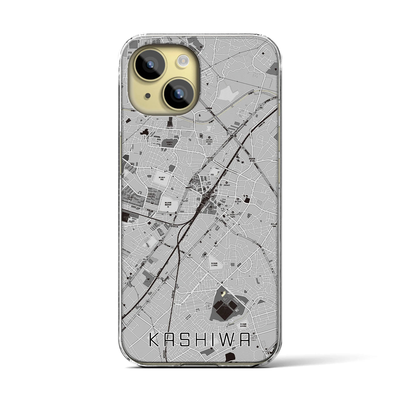 【柏(千葉県)】地図柄iPhoneケース(クリアタイプ)