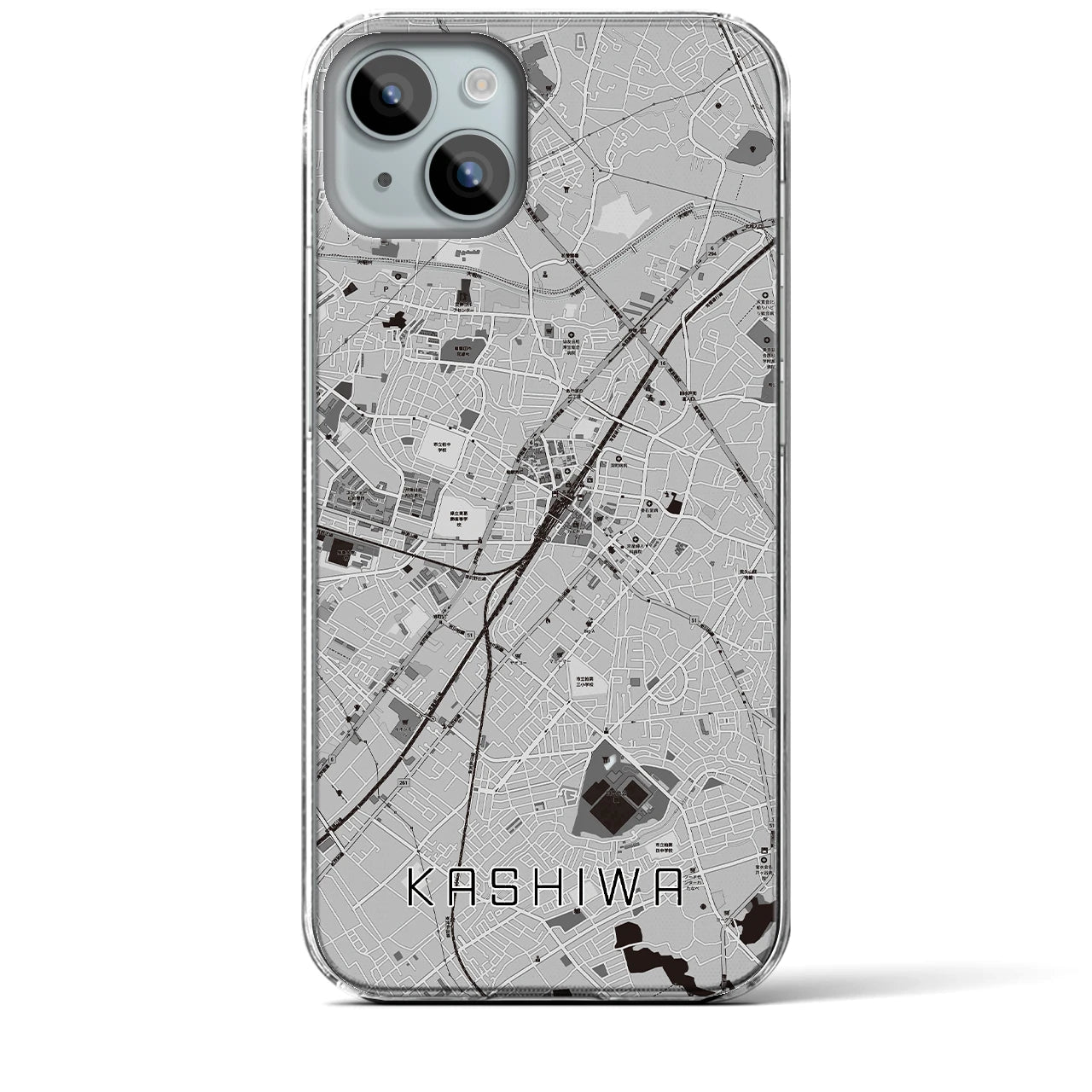 【柏(千葉県)】地図柄iPhoneケース(クリアタイプ)