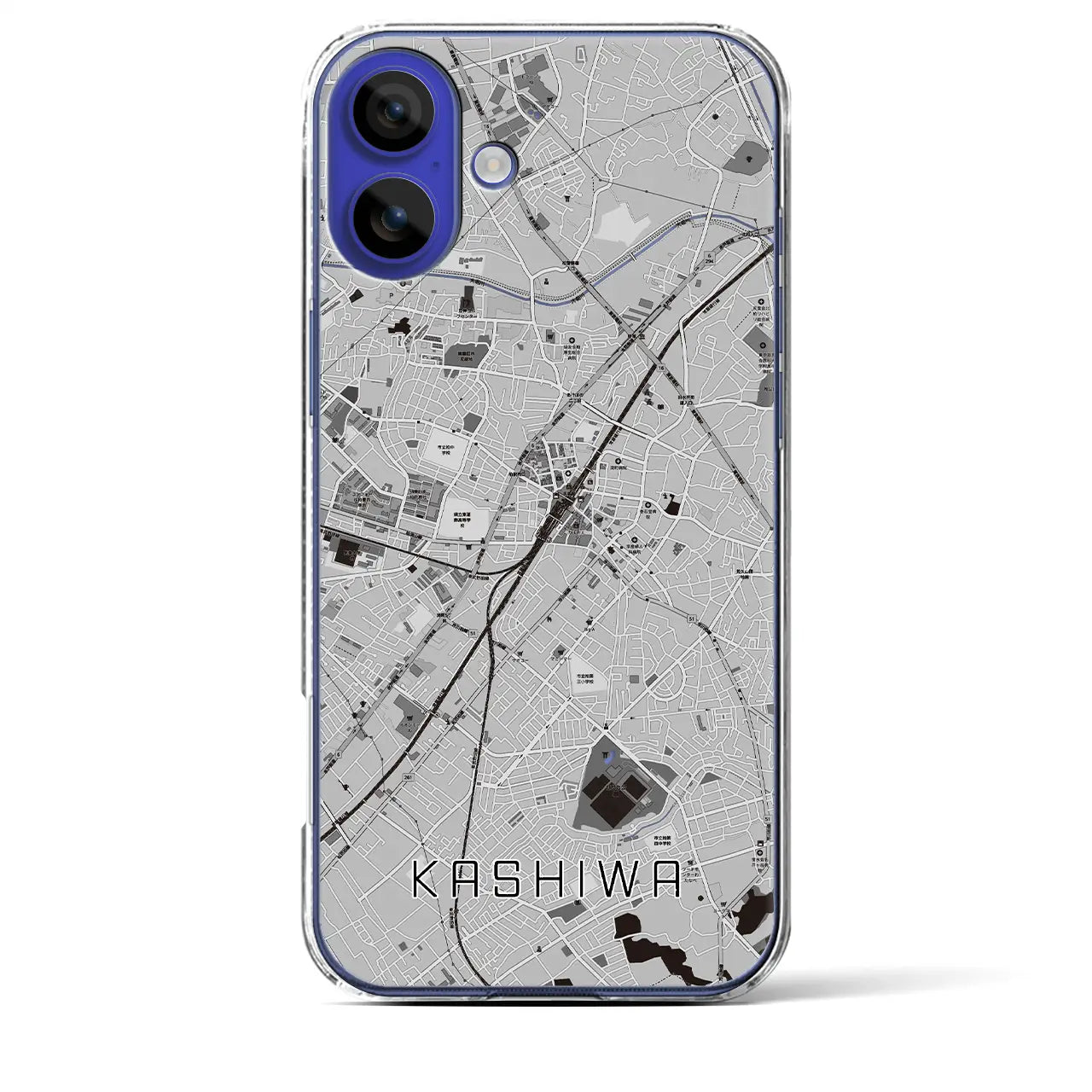 【柏(千葉県)】地図柄iPhoneケース(クリアタイプ)