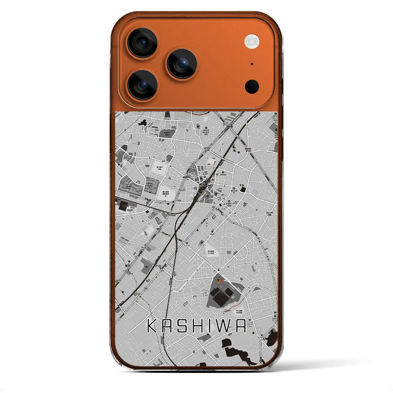 【柏(千葉県)】地図柄iPhoneケース(クリアタイプ)