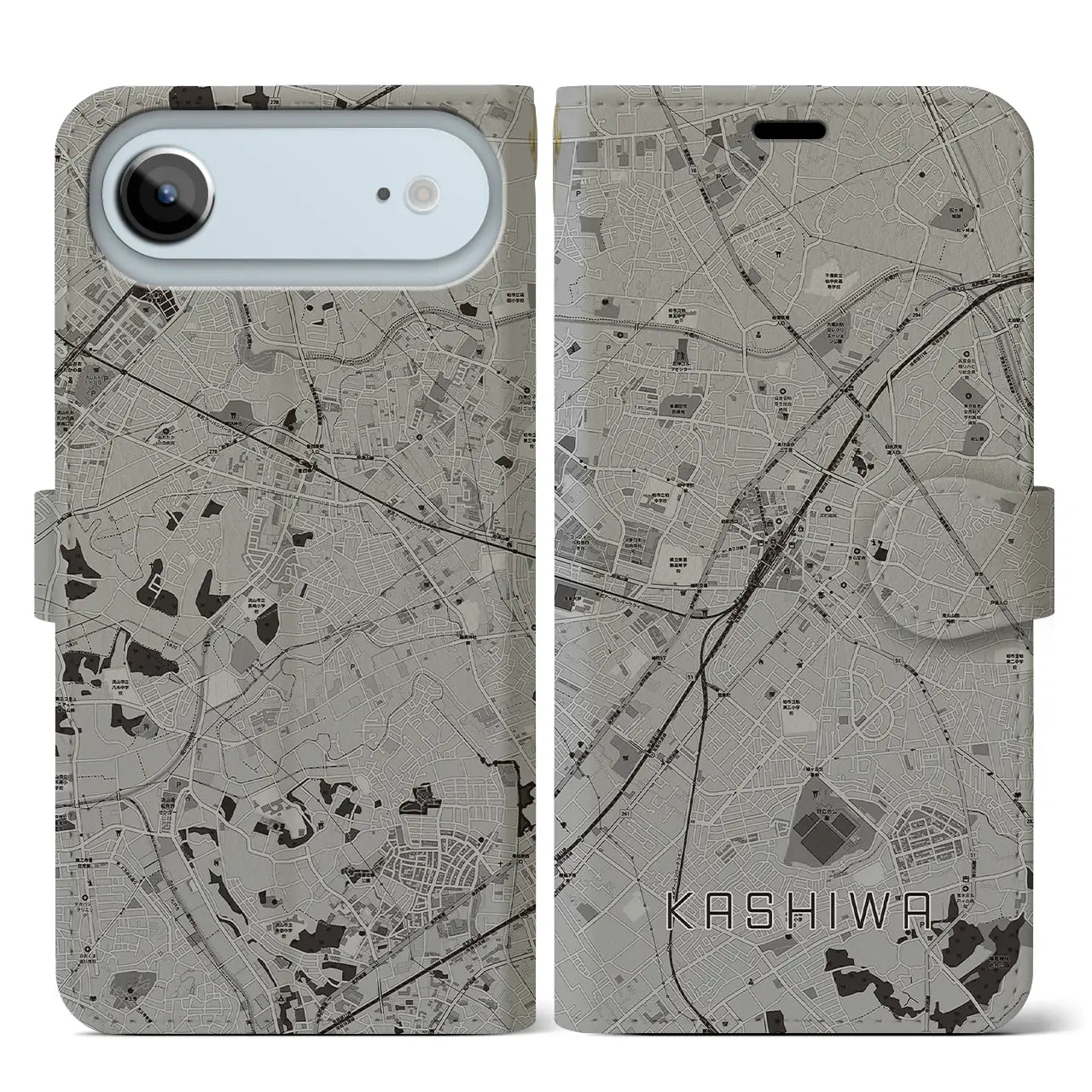 【柏(千葉県)】地図柄iPhoneケース(手帳タイプ)