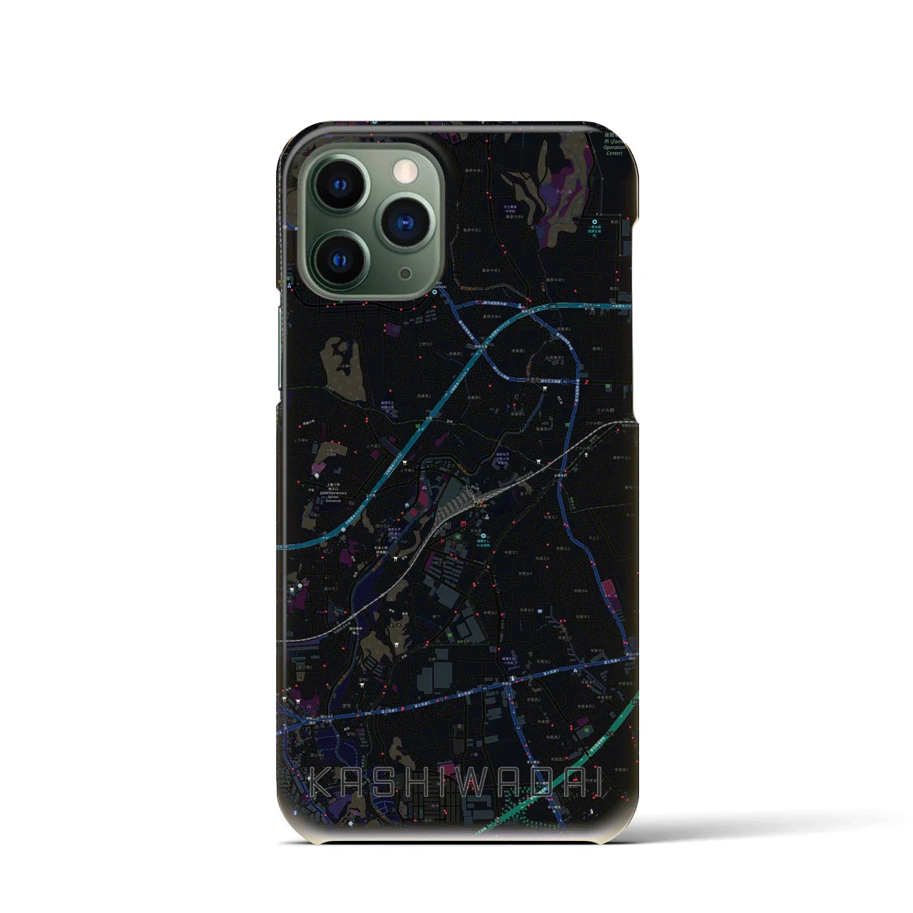【かしわ台(神奈川県)】地図柄iPhoneケース(バックカバータイプ)