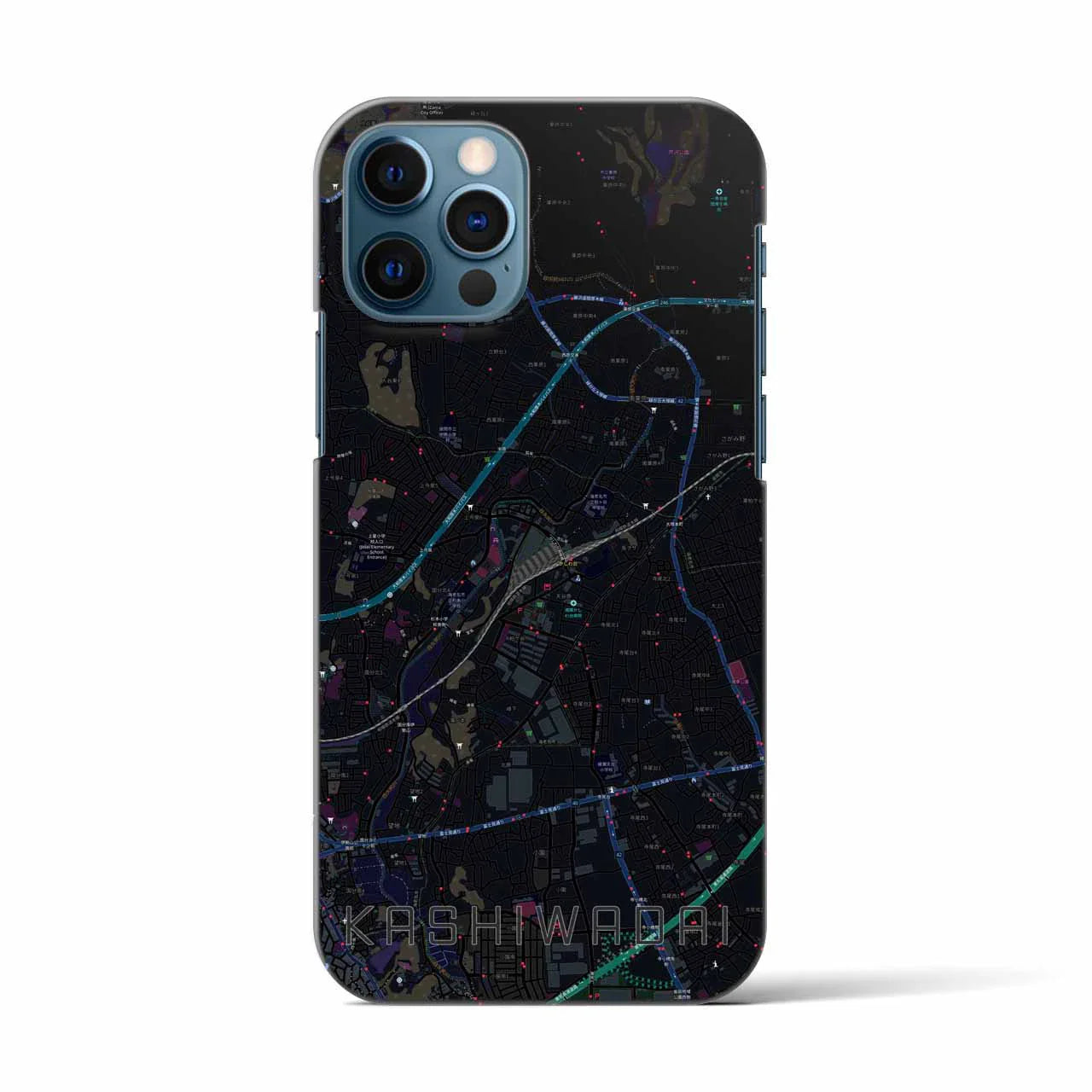 【かしわ台(神奈川県)】地図柄iPhoneケース(バックカバータイプ)